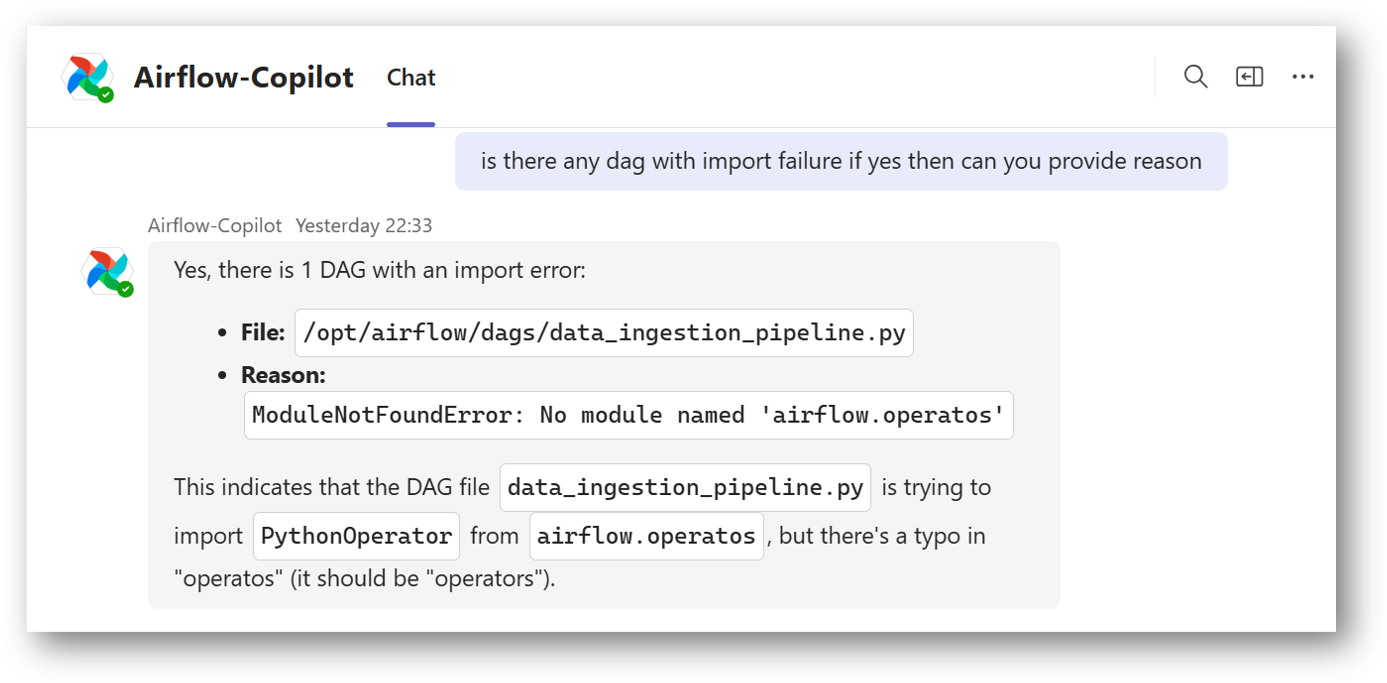 View the import failure DAG